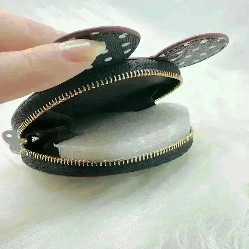 Black Polka Dot Coin/Card Purse, Mini Mouse Inspired - Picture 3 of 4